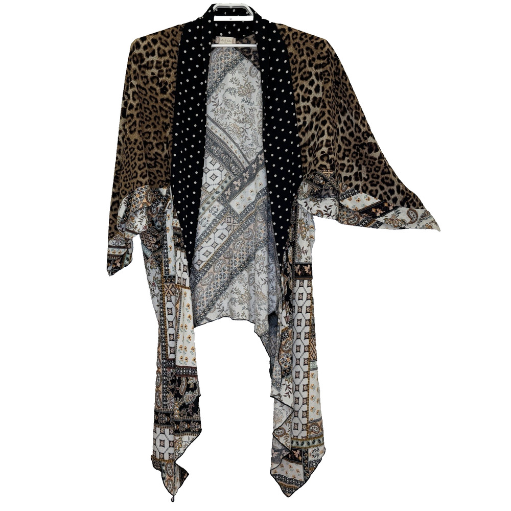 Altar'd State Kimono Top Womens Sz M/L Boho Mixed Print Open‎ Front Long Sleeve